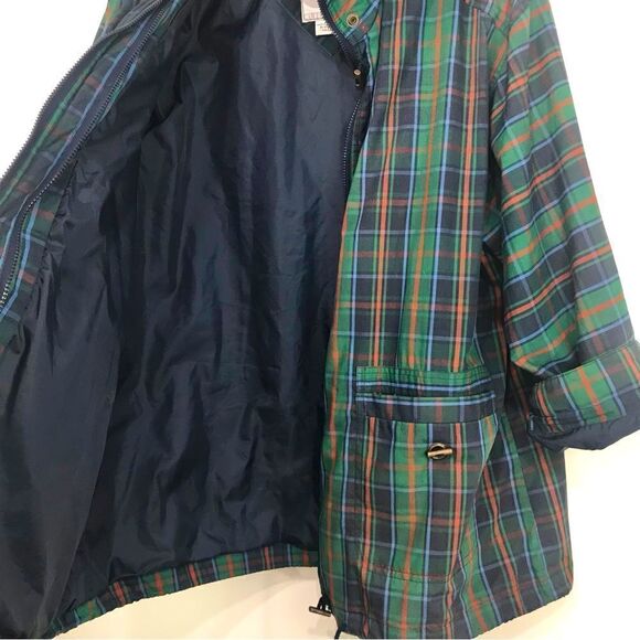 Current Seen Green Blue Plaid Lightweight Retro Zip Up Jacket - Picture 7 of 13